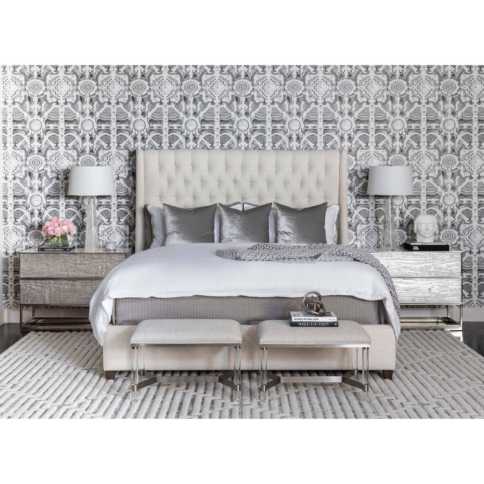 Amelia Tall Bed, Nomad Snow - Image 8