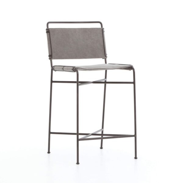 Wharton Bar & Counter Stool, Stonewash Grey, Set of 2